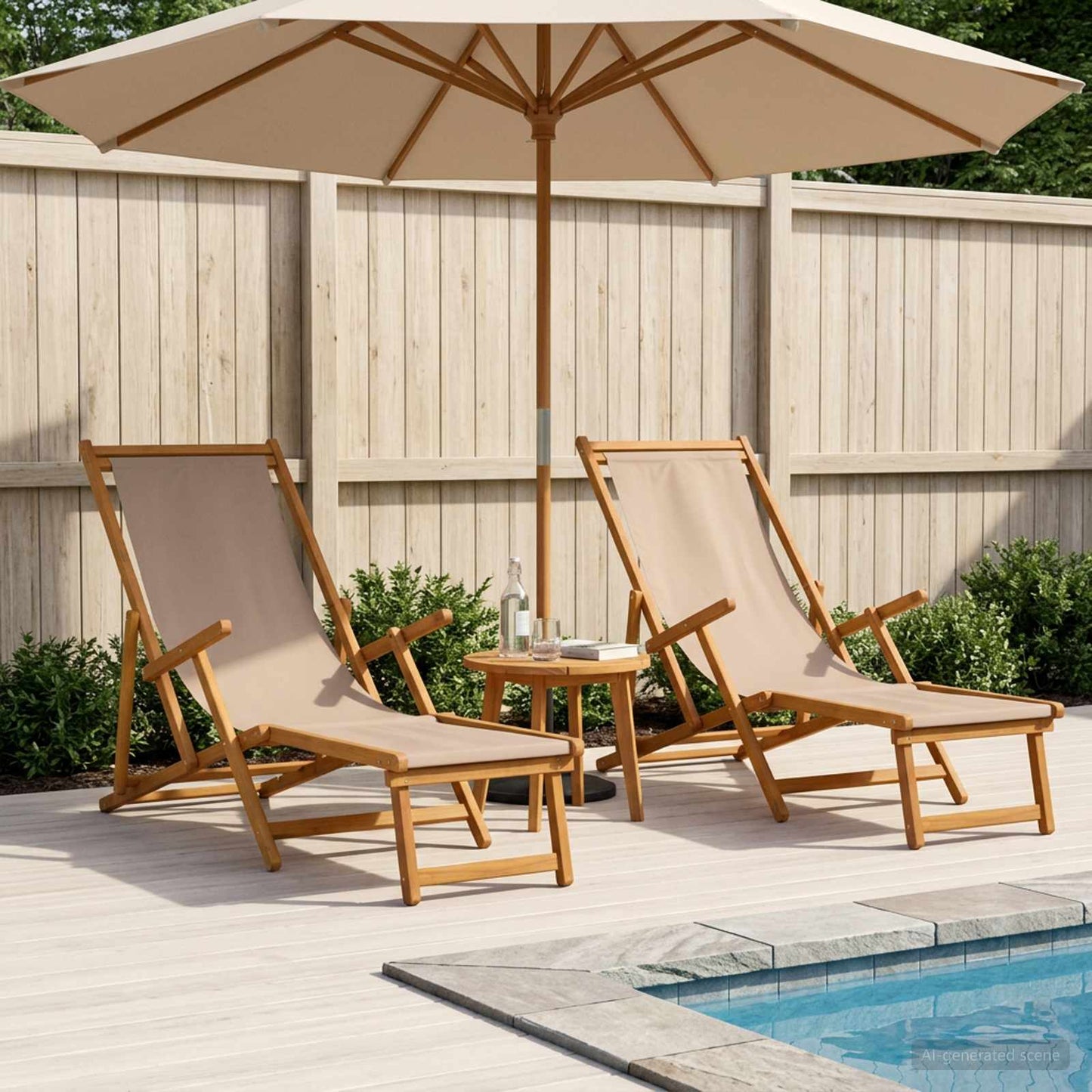 Sammenleggbar solstol 2 stk. 3 Posisjon Solid Eucalyptus Tre