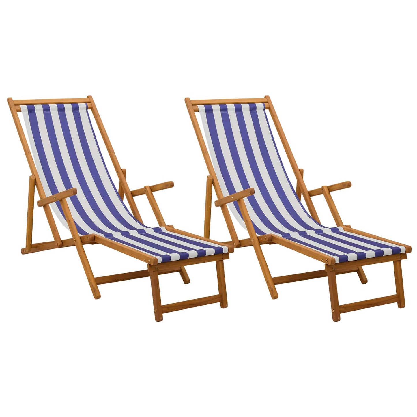 Sammenleggbar solstol 2 pcs 3 Posisjon Solid Eucalyptus Tre