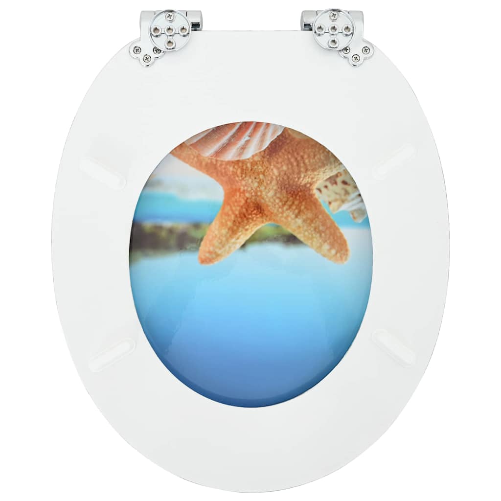 Myk-lukking toalettsete Hav musling 44 x 38 cm MDF-plater
