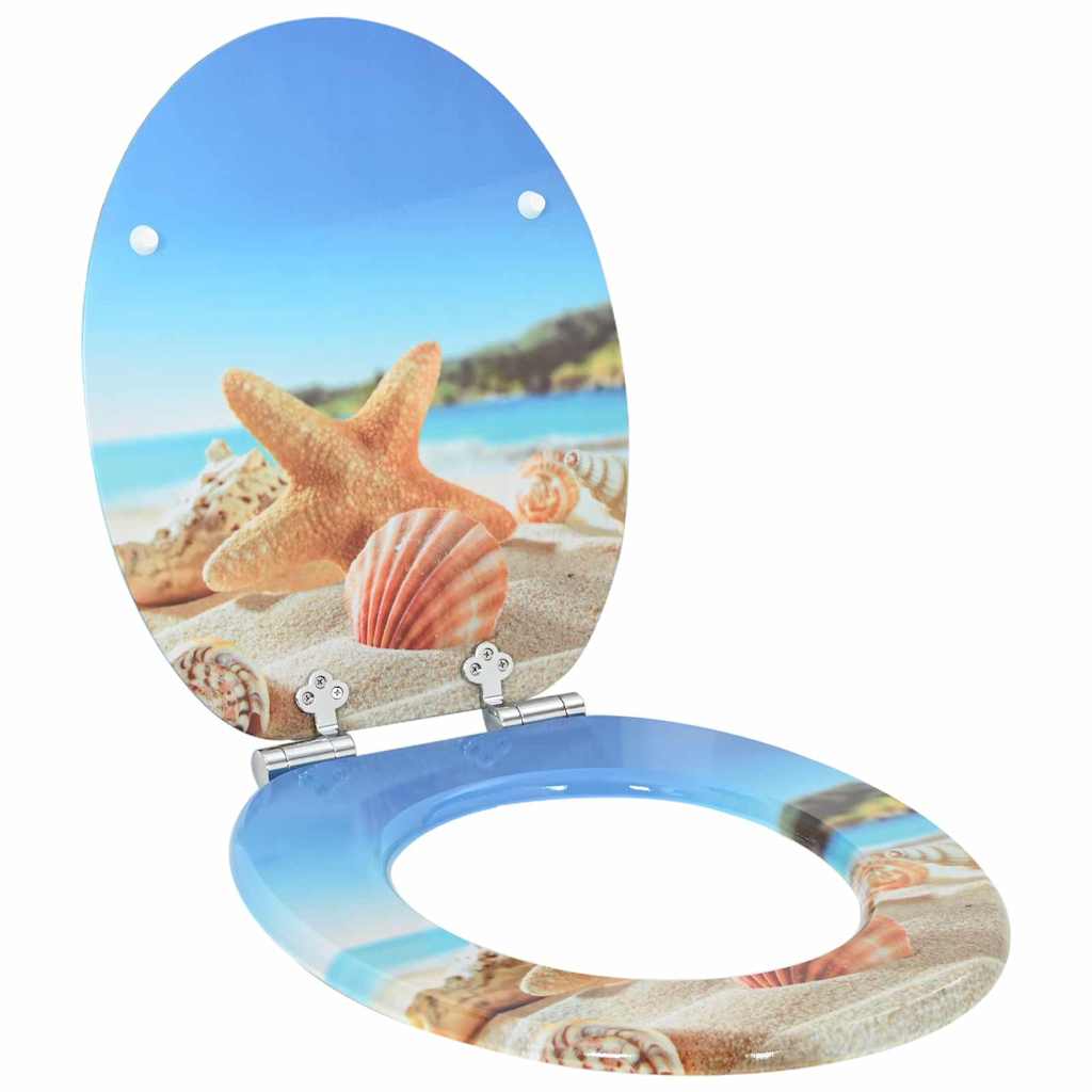Myk-lukking toalettsete Hav musling 44 x 38 cm MDF-plater