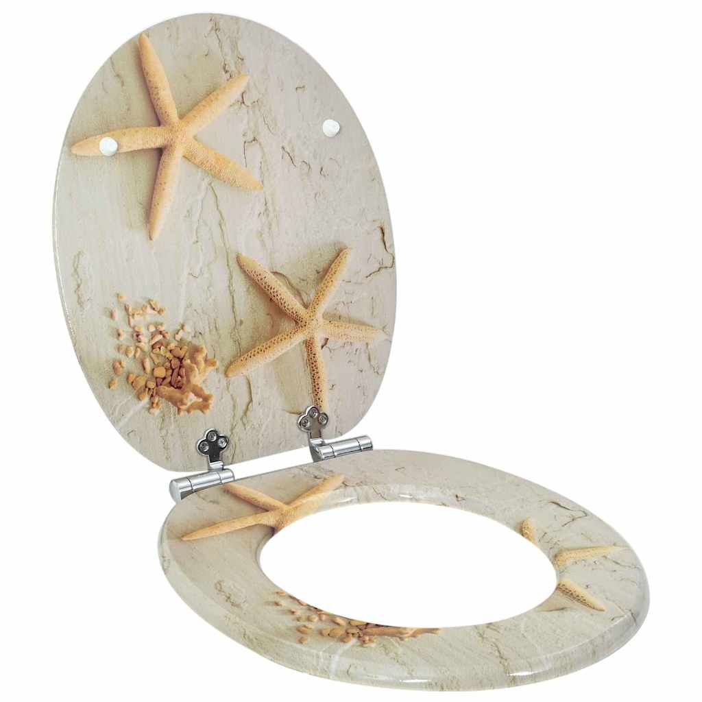 Myk-lukking toalettsete Gul og hvit 44 x 38 cm MDF-plater