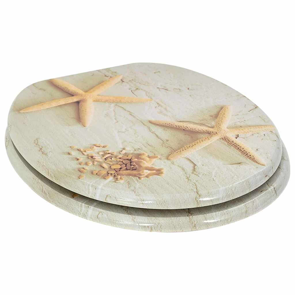 Myk-lukking toalettsete Gul og hvit 44 x 38 cm MDF-plater
