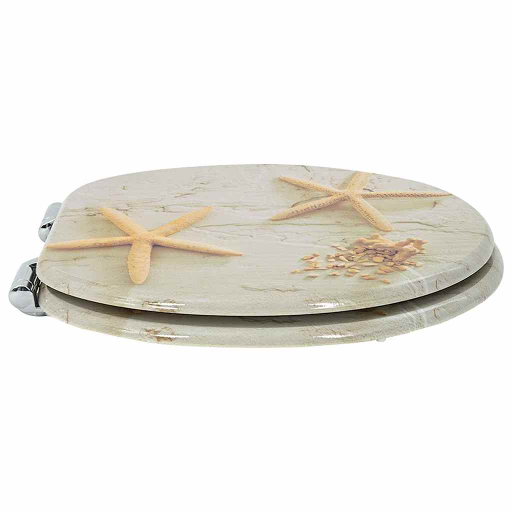 Myk-lukking toalettsete Gul og hvit 44 x 38 cm MDF-plater