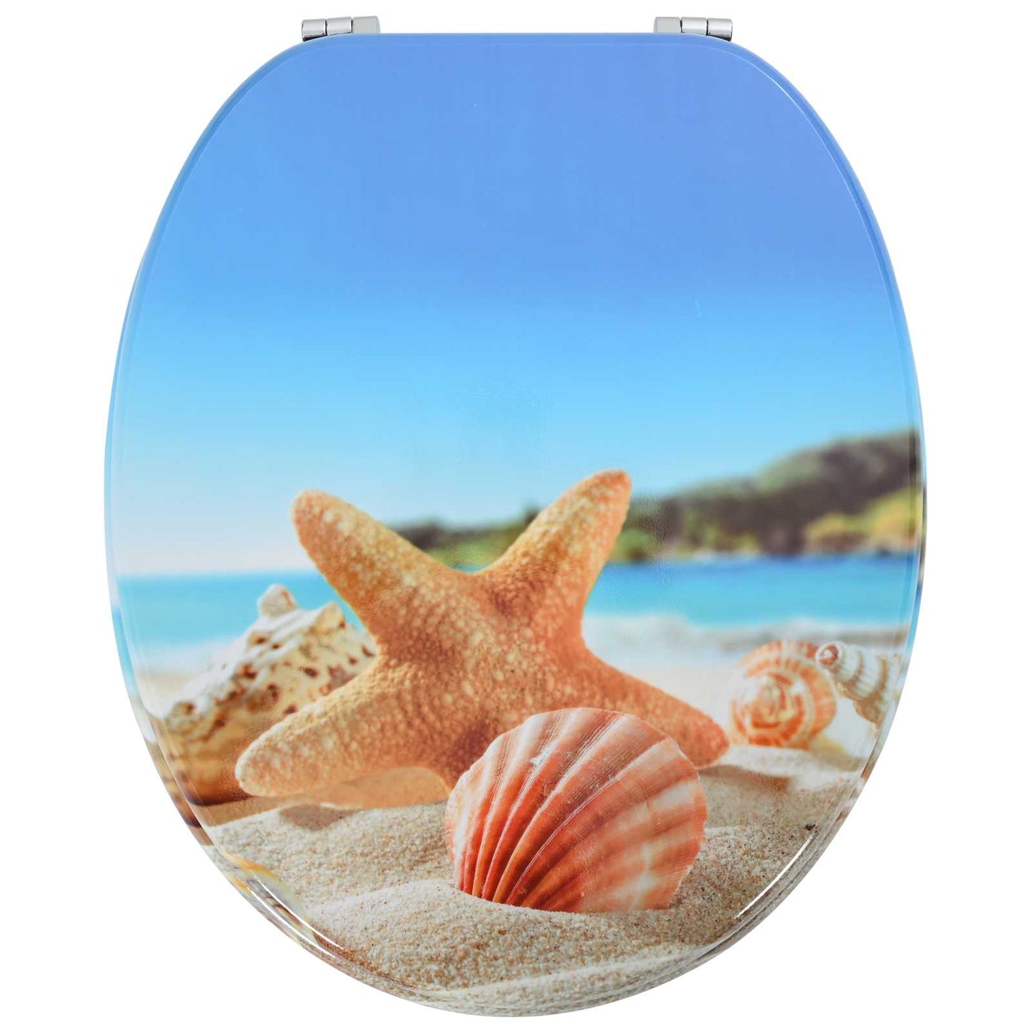 Myk-lukking toalettsete Lys blå 44 x 38 cm MDF-plater