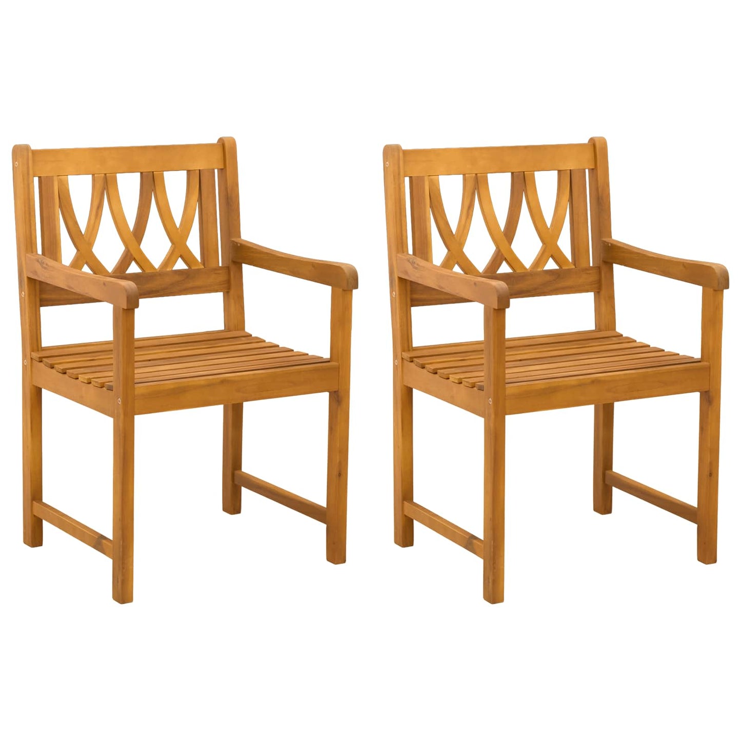 Hagestoler 2 pcs Naturlig Solid akasietre