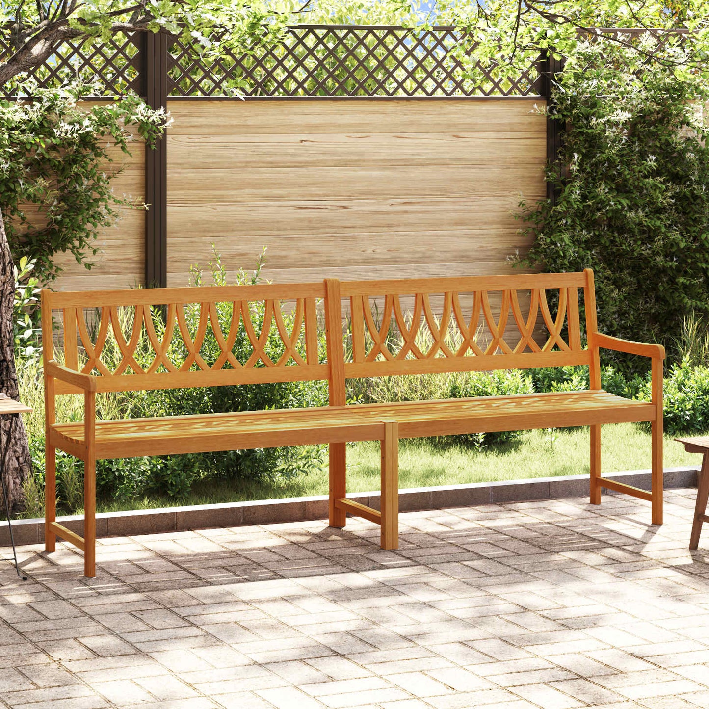 Utendørs benk Naturlig 220 x 55,5 x 90 cm Solid akasietre