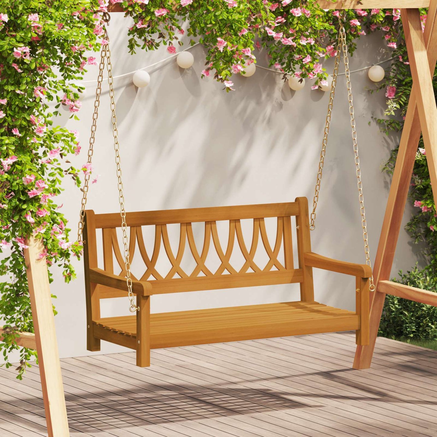 Hengekøye Benk Naturlig 110 x 56 x 58 cm Solid akasietre