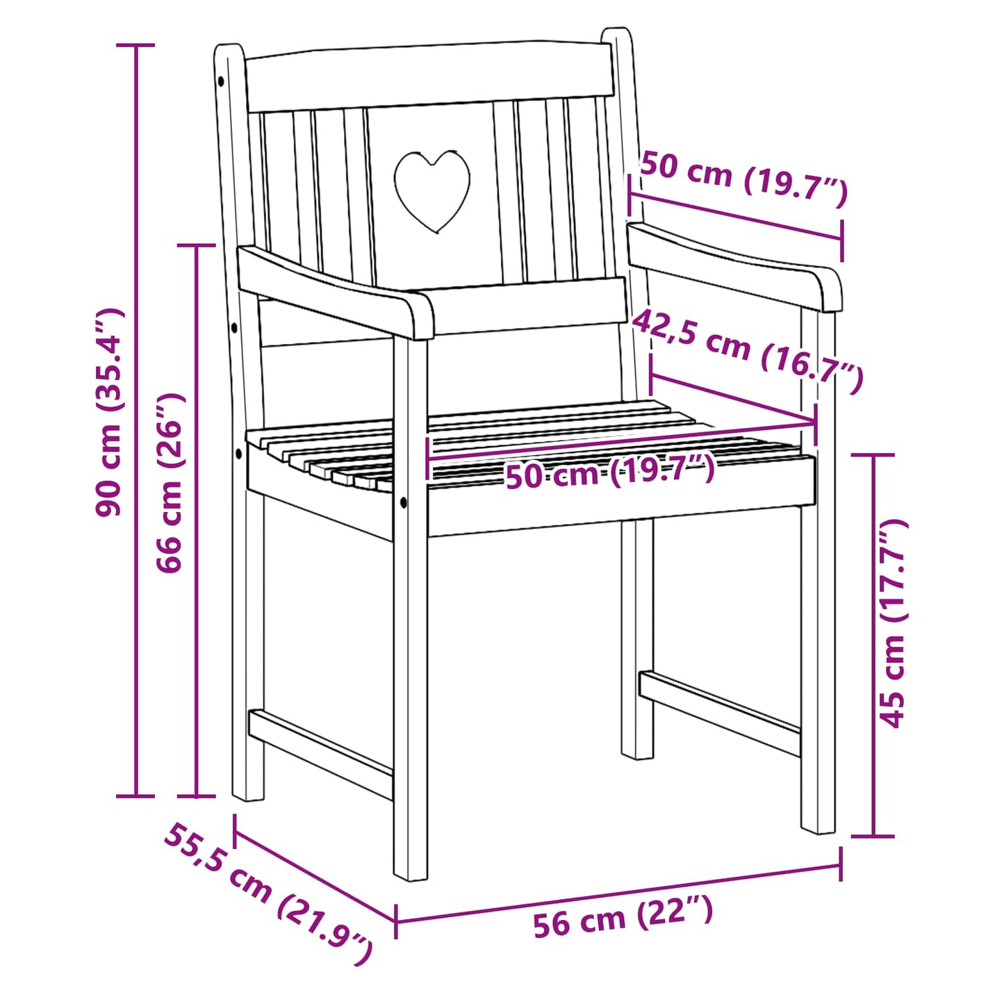 Utendørs benk 2 pcs Naturlig 56 x 55,5 x 90 cm Solid akasietre