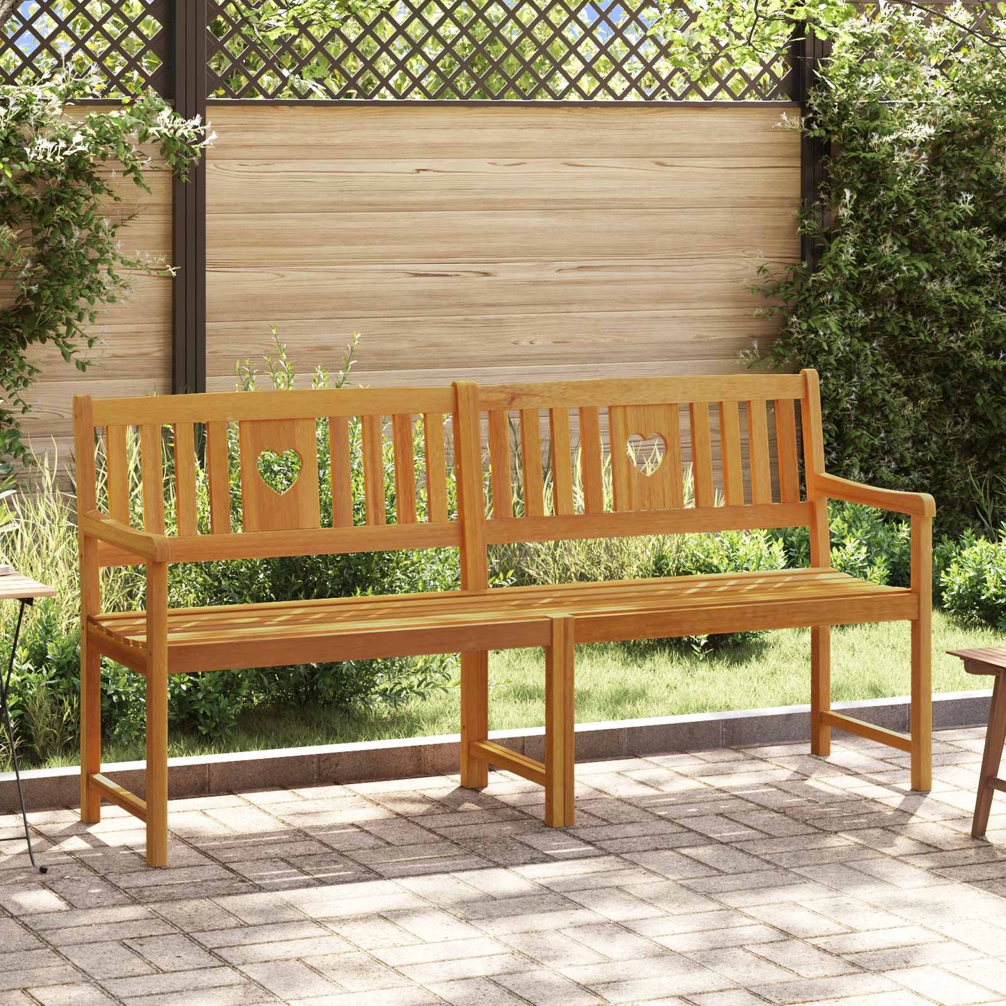 Utendørs benk Naturlig 180 x 55,5 x 90 cm Solid akasietre