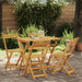 Foldbare Hage Stoler 4 pcs Naturlig 40 x 53 x 80 cm