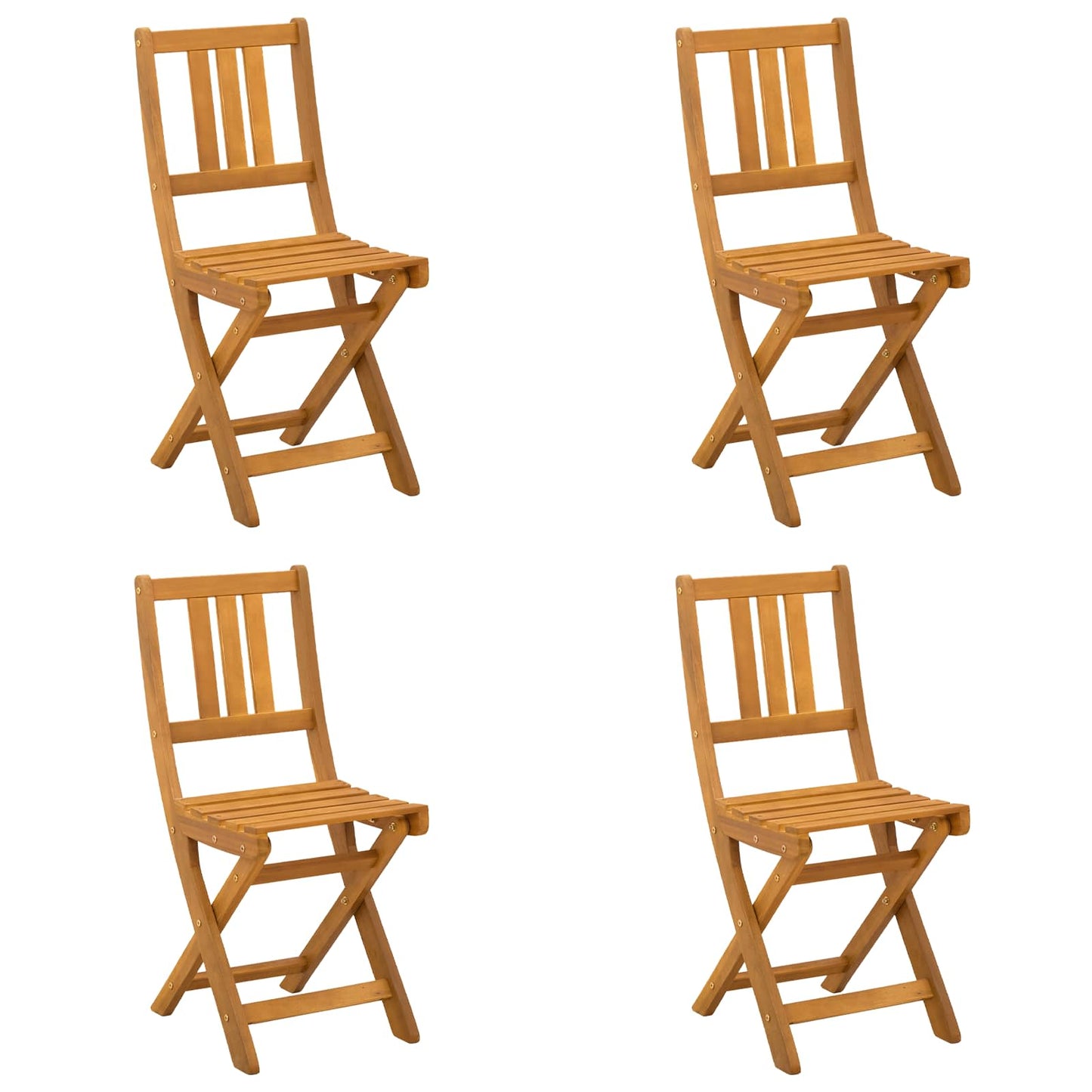 Utendørs Bistro Stoler med pute 4 pcs Naturlig 40 x 42 x 85 cm