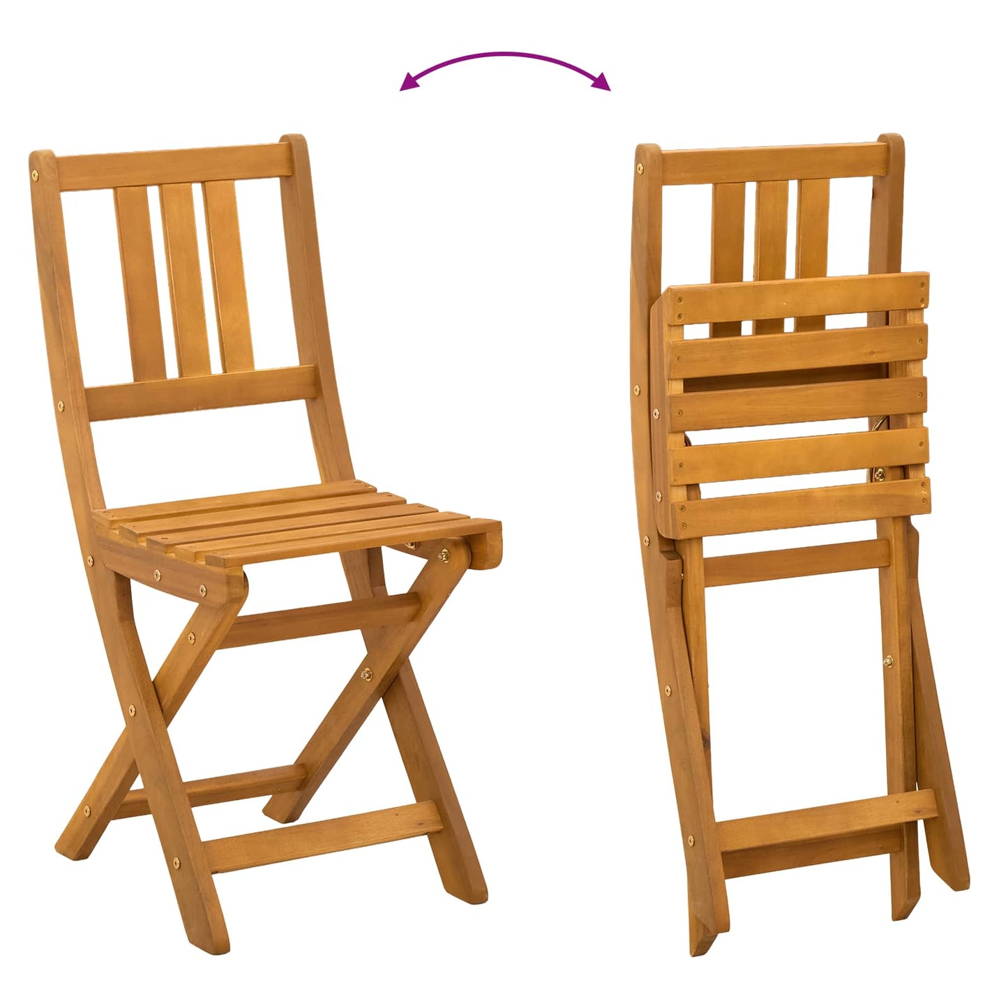 Utendørs Bistro Stoler med pute 4 pcs Naturlig 40 x 42 x 85 cm