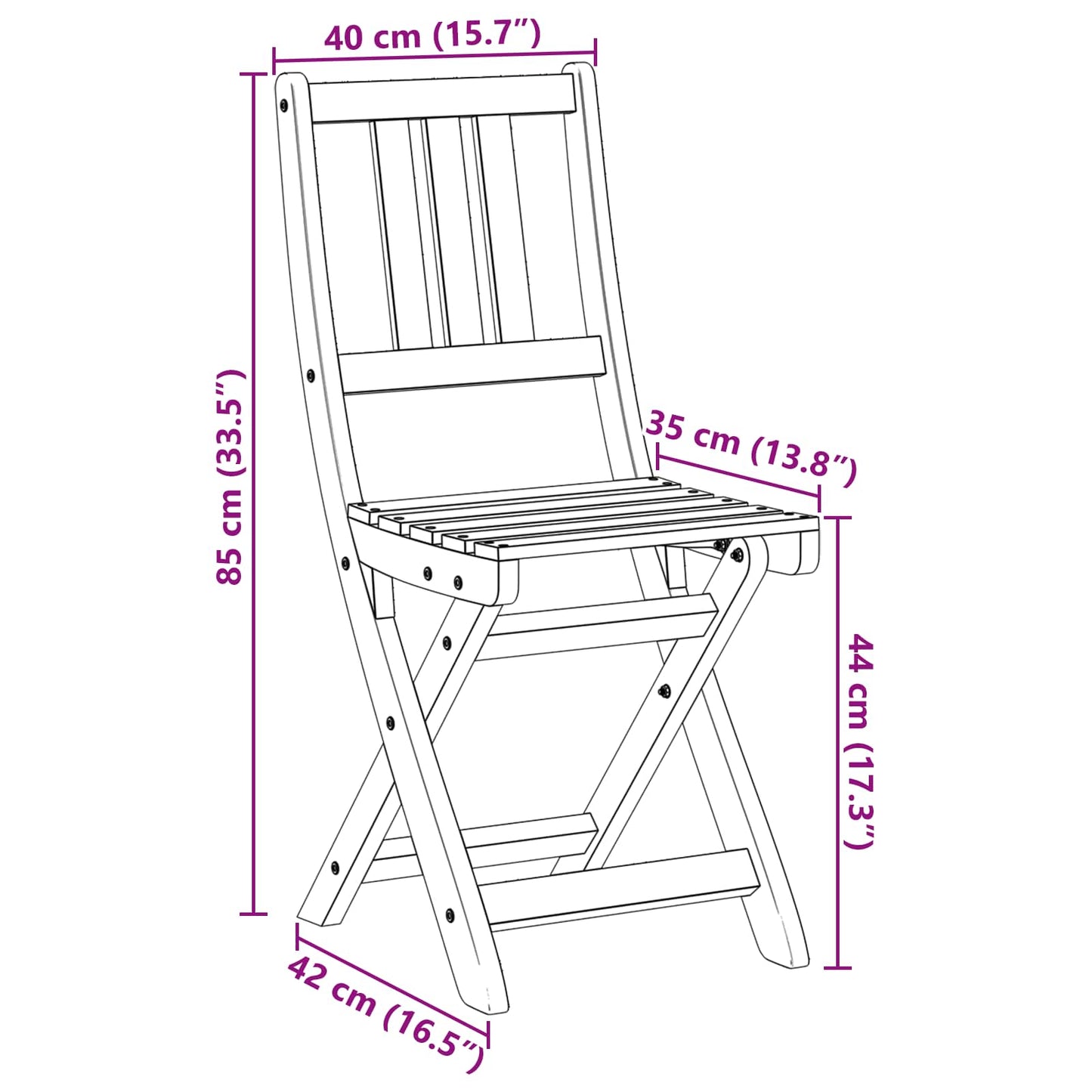 Utendørs Bistro Stoler med pute 4 pcs Naturlig 40 x 42 x 85 cm
