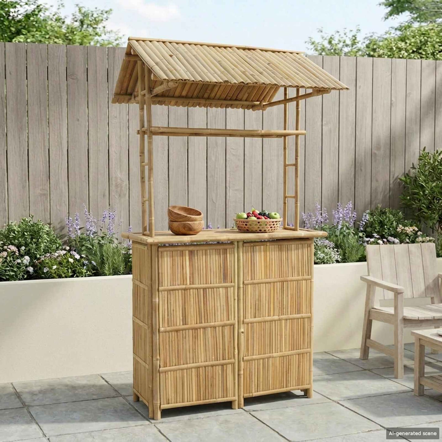 Utendørs Barbord Naturlig 115 x 95 x 214 cm Bambus