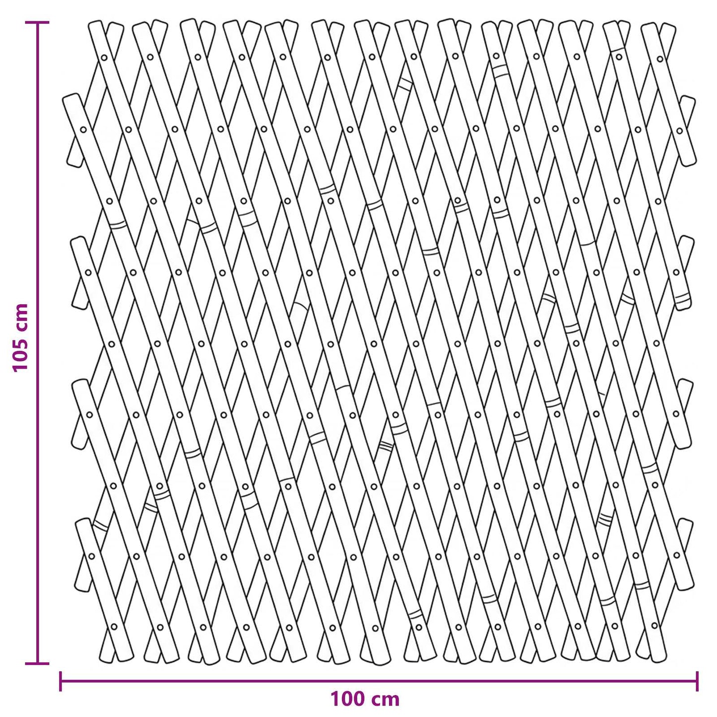Utvidbar spaljehekk 2 pcs Lys Brun 100 x 105 cm Bambus