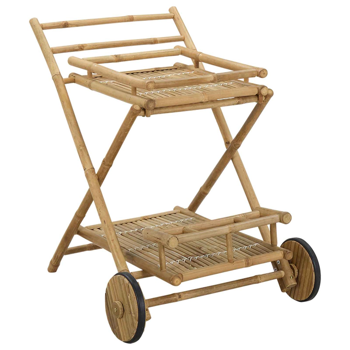 Tebrett med hjul Naturlig 79 x 67.5 x 84 cm Bambus