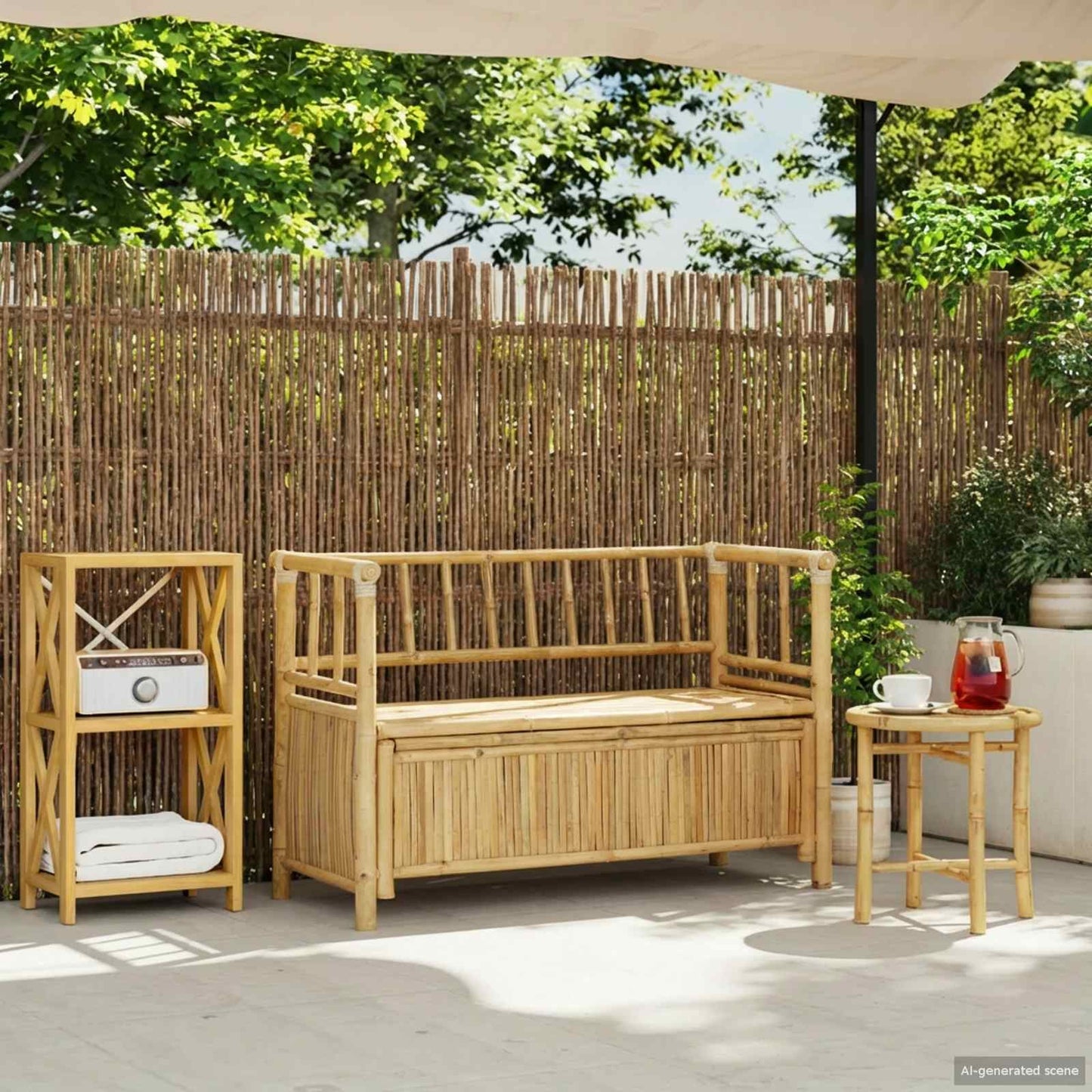 Hagemøbel for Oppbevaring 110 x 47 x 80 cm Bambus Naturlig