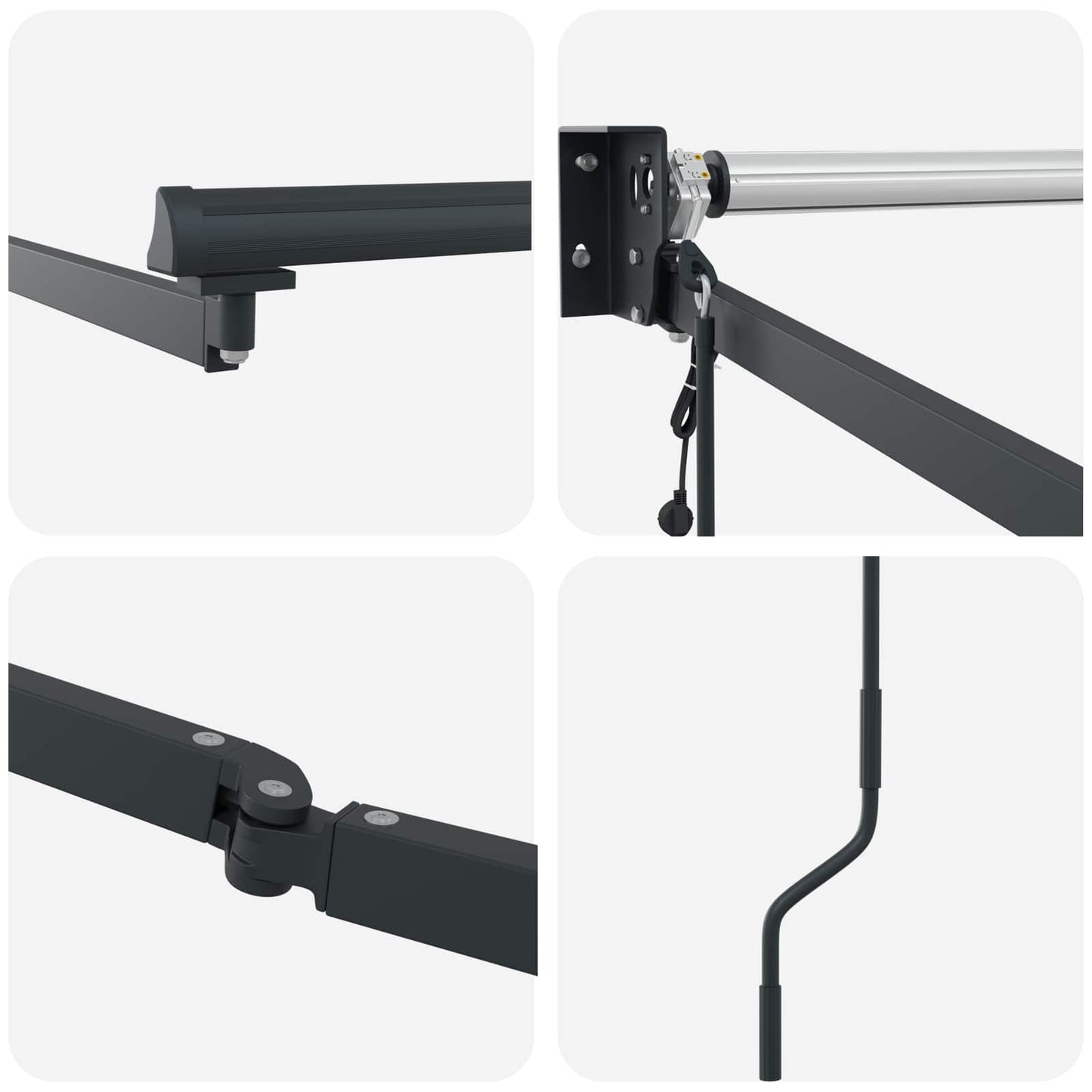 Elektrisk uttrekkbar markiseramme Antrasitt 4 x 2 m Aluminium