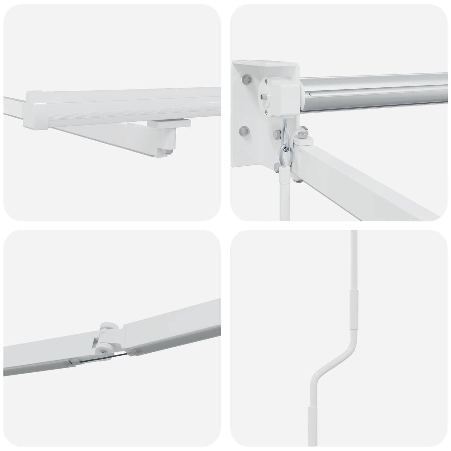 Elektrisk uttrekkbar markiseramme Hvit 3 x 2,5 m Aluminium