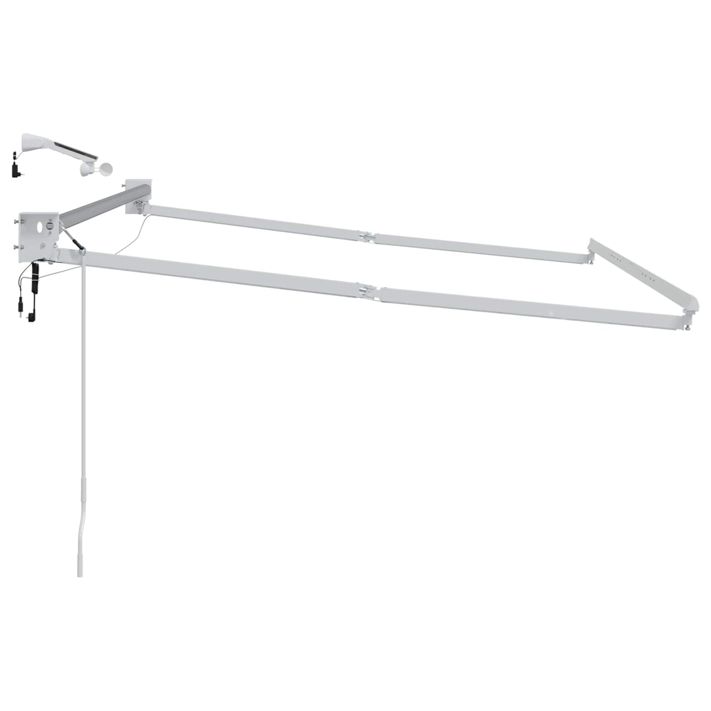 Elektrisk uttrekkbar markiseramme Hvit 3 x 2 m Aluminium