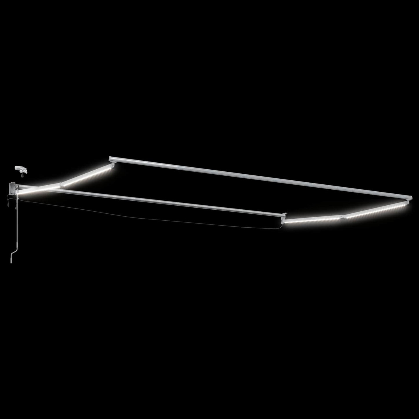 Elektrisk uttrekkbar markiseramme Hvit 4 × 3 m Aluminium
