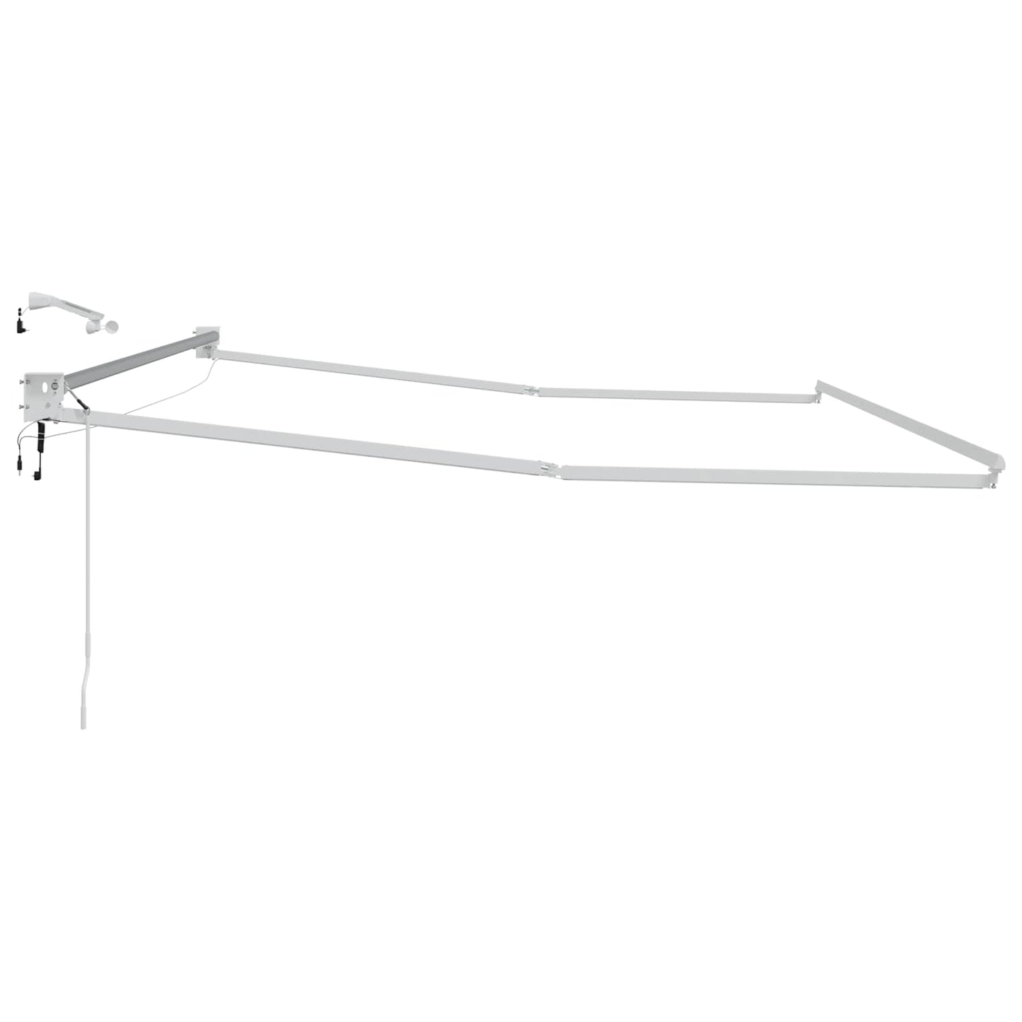 Elektrisk uttrekkbar markiseramme Hvit 4 × 3 m Aluminium
