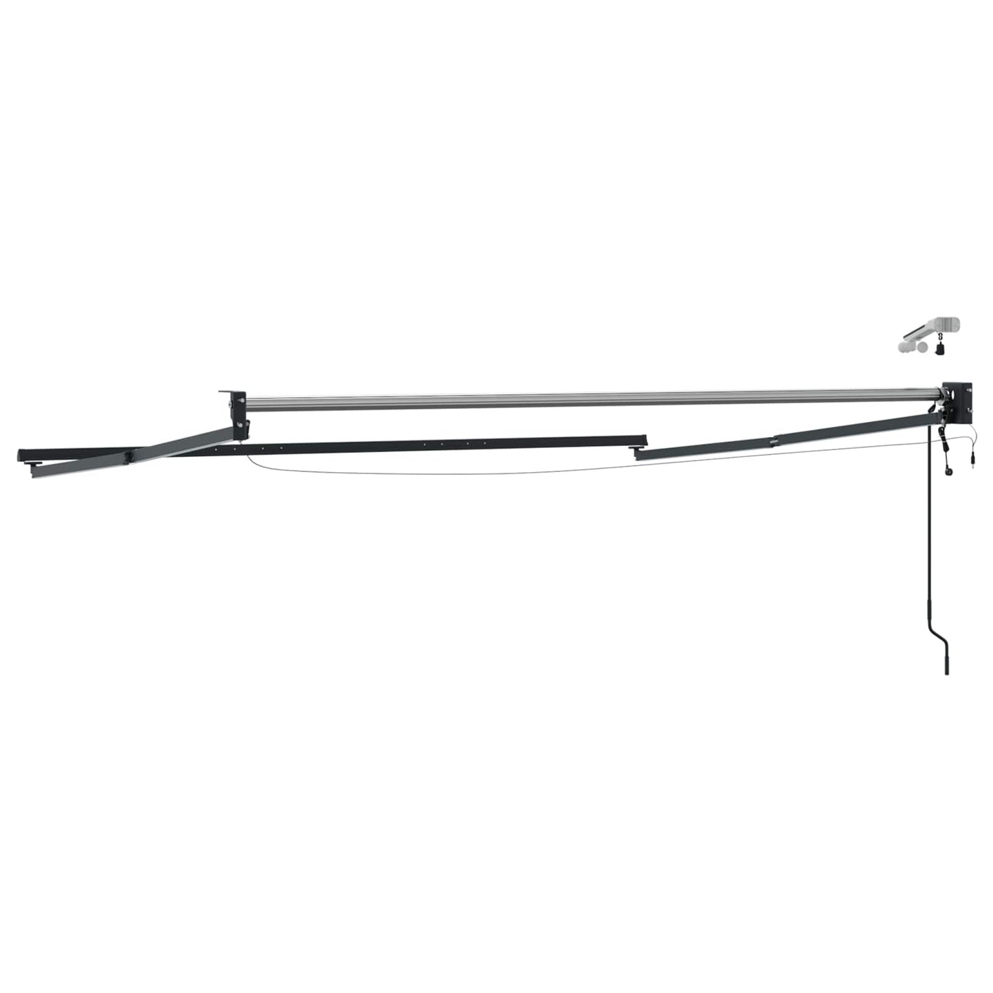 Elektrisk uttrekkbar markiseramme Antrasitt 3,5 x 2 m Aluminium