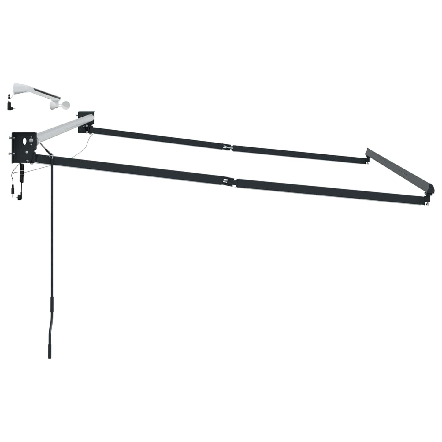 Elektrisk uttrekkbar markiseramme Antrasitt 3 x 2,5 m Aluminium