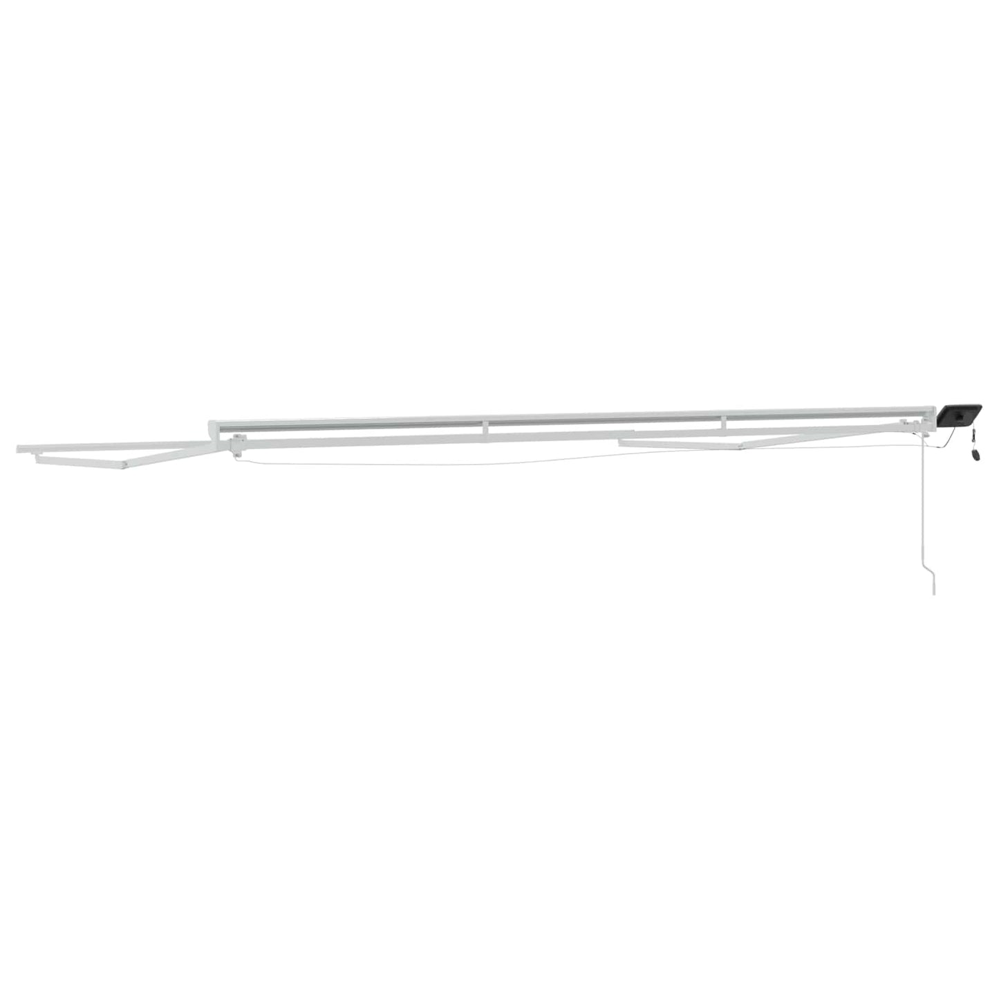 Manuell markiseramme med LEDs Hvit 5 x 3 m Aluminium