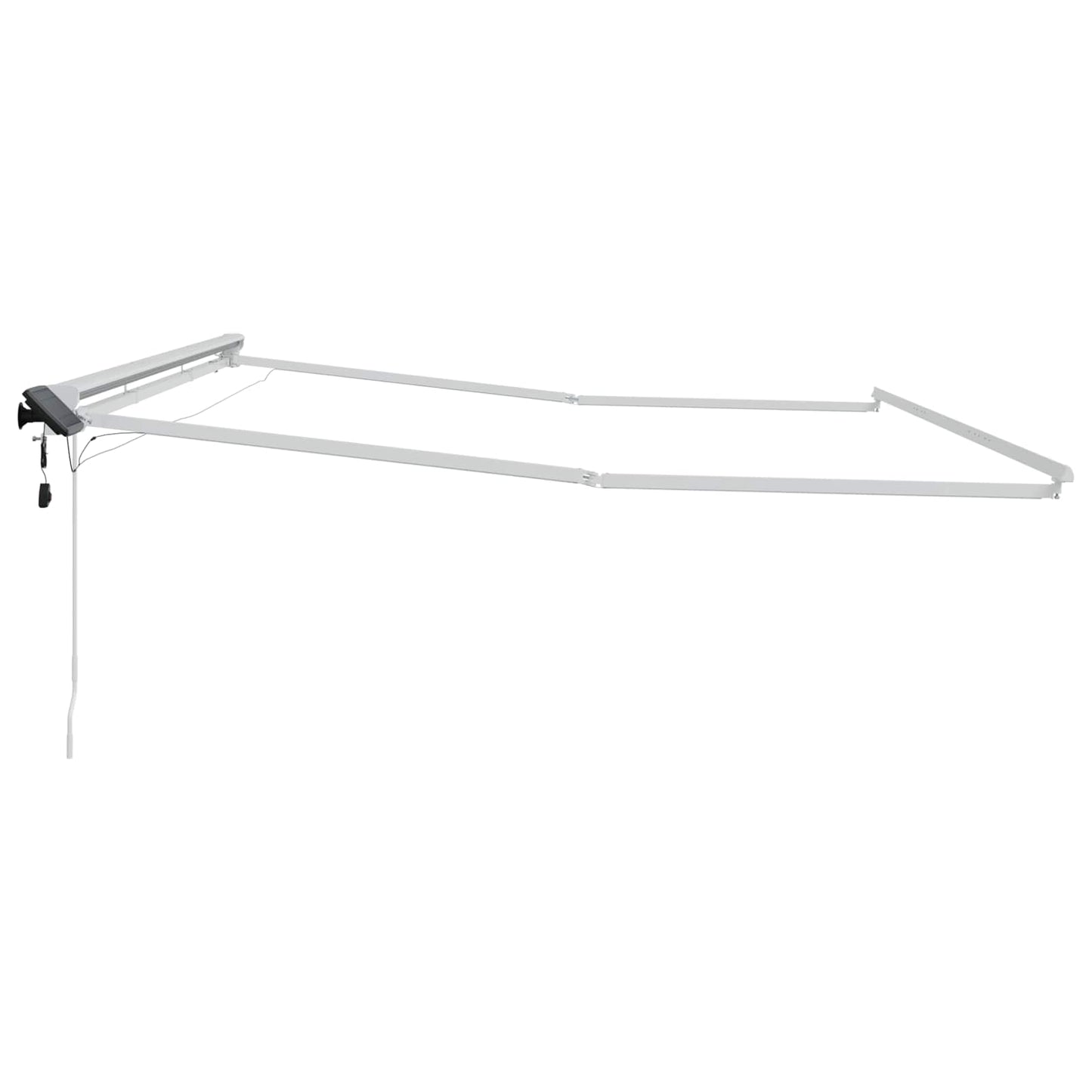 Manuell markiseramme med LEDs Hvit 5 × 3,5 m Aluminium