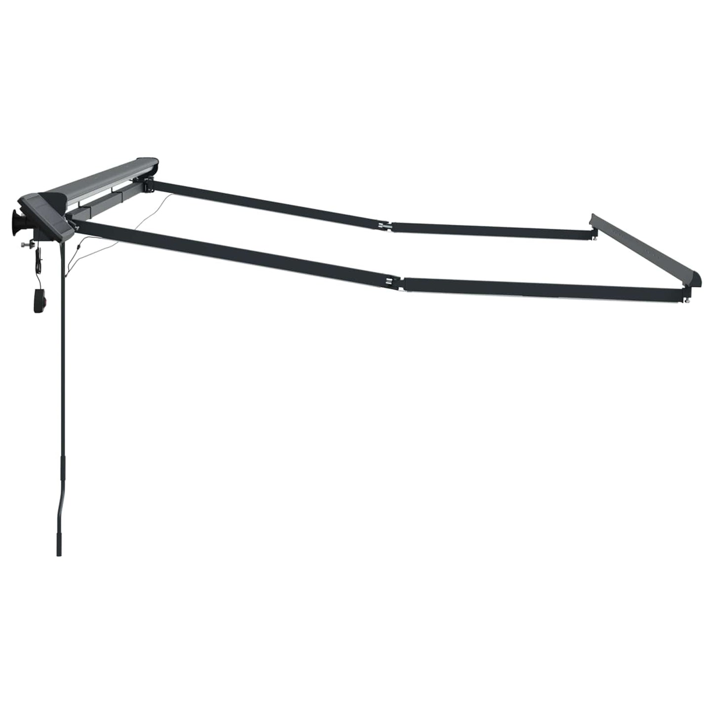 Manuell markiseramme med LEDs Antrasitt 3,5 x 2,5 m Aluminium