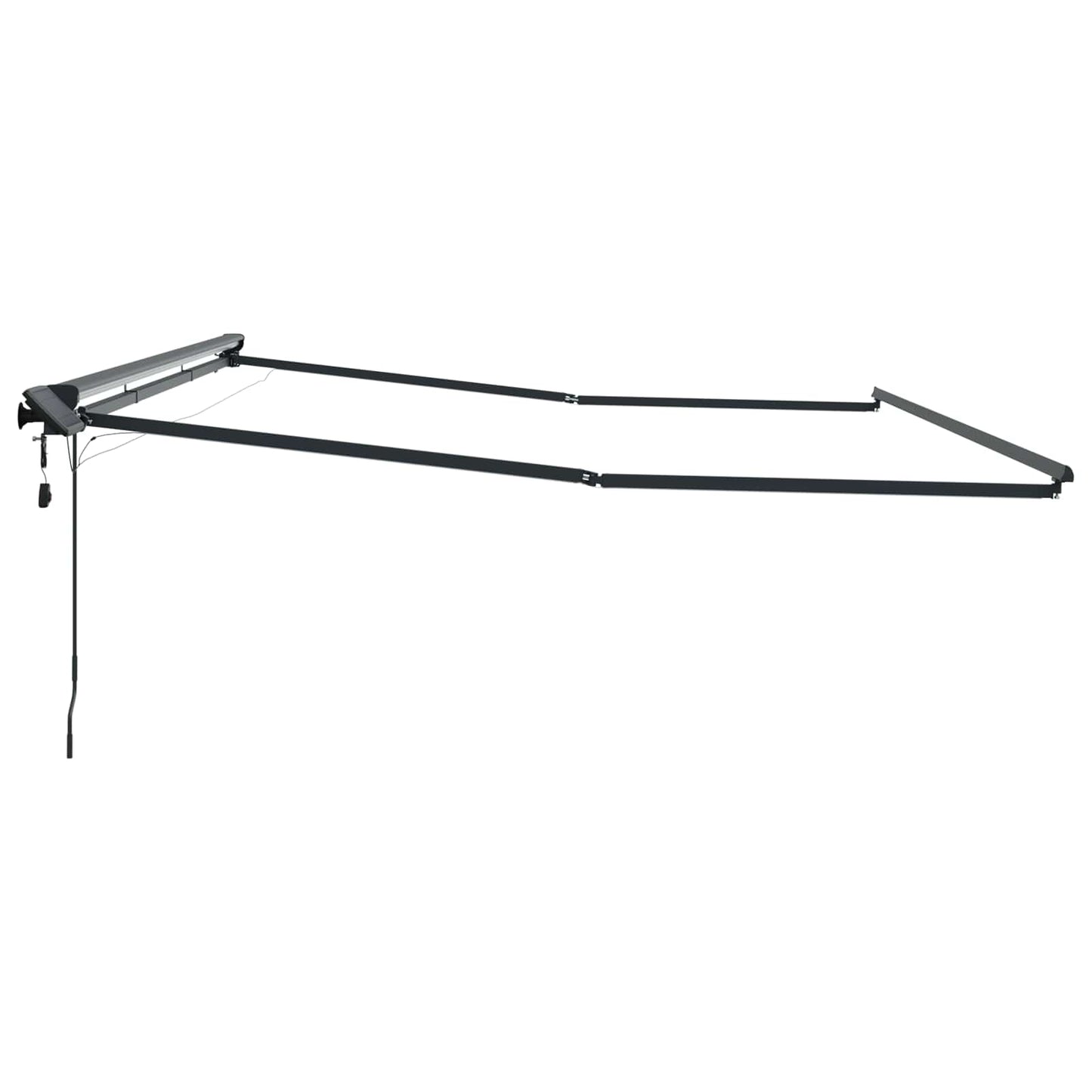 Manuell markiseramme med LEDs Antrasitt 4 × 3 m Aluminium
