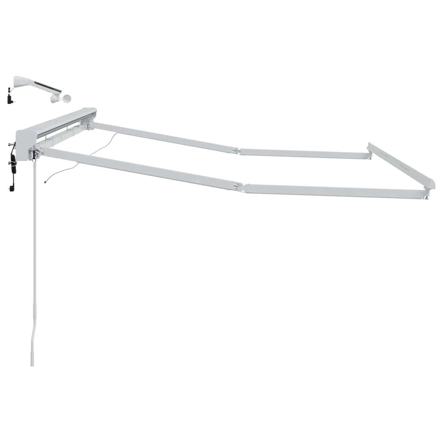 Elektrisk markisedukke med LED Hvit 3 x 2 m Aluminium