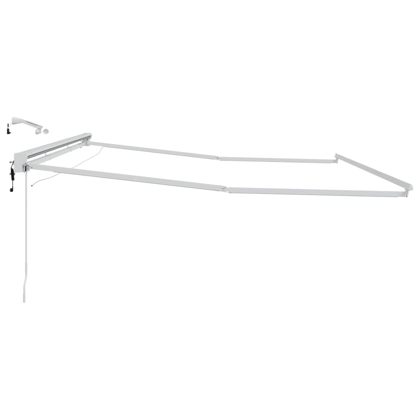 Elektrisk markisedukke med LED Hvit 4,5 × 3 m Aluminium