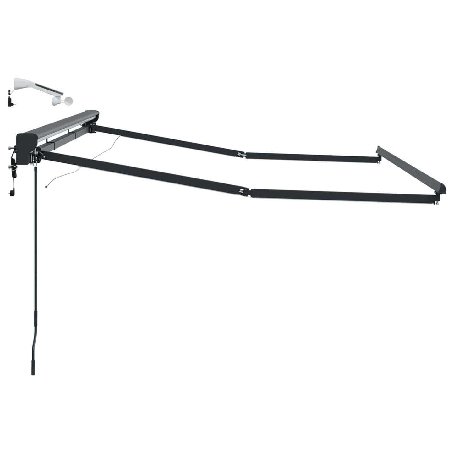 Elektrisk markisedukke med LED Antrasitt 3 x 2,5 m Aluminium