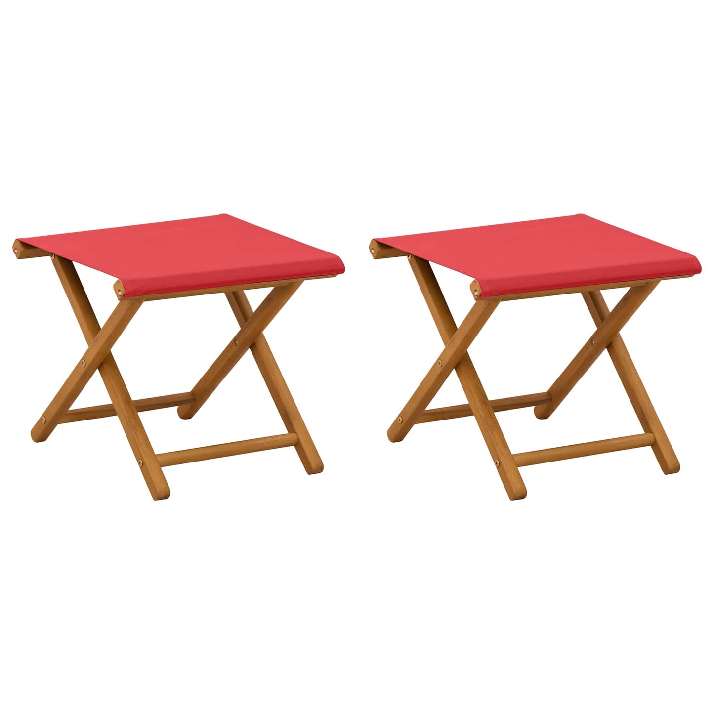 Hage Stol 2 pcs Solid Eucalyptus Tre Rød