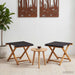 Hage Stol 2 pcs Solid Eucalyptus Tre Svart