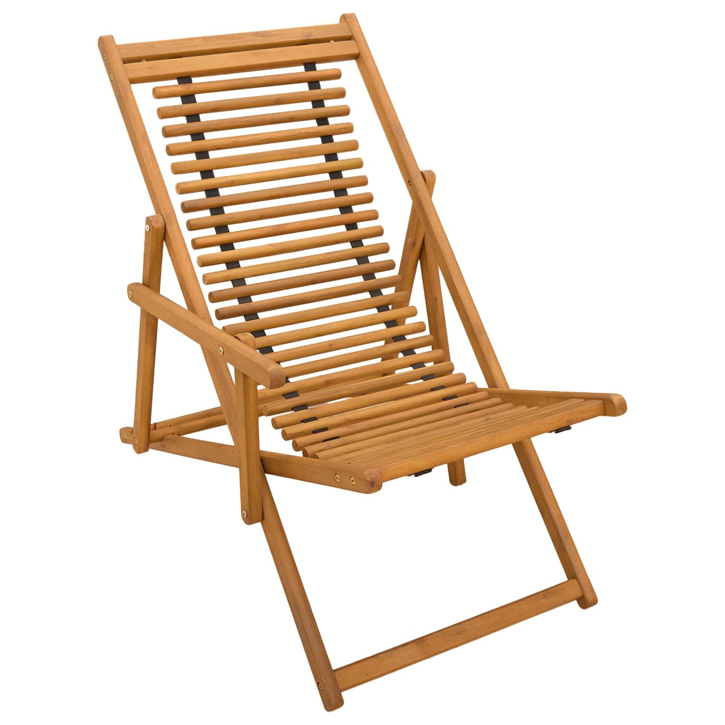 Hage Stol 3 Posisjon Solid Eucalyptus Tre Naturlig
