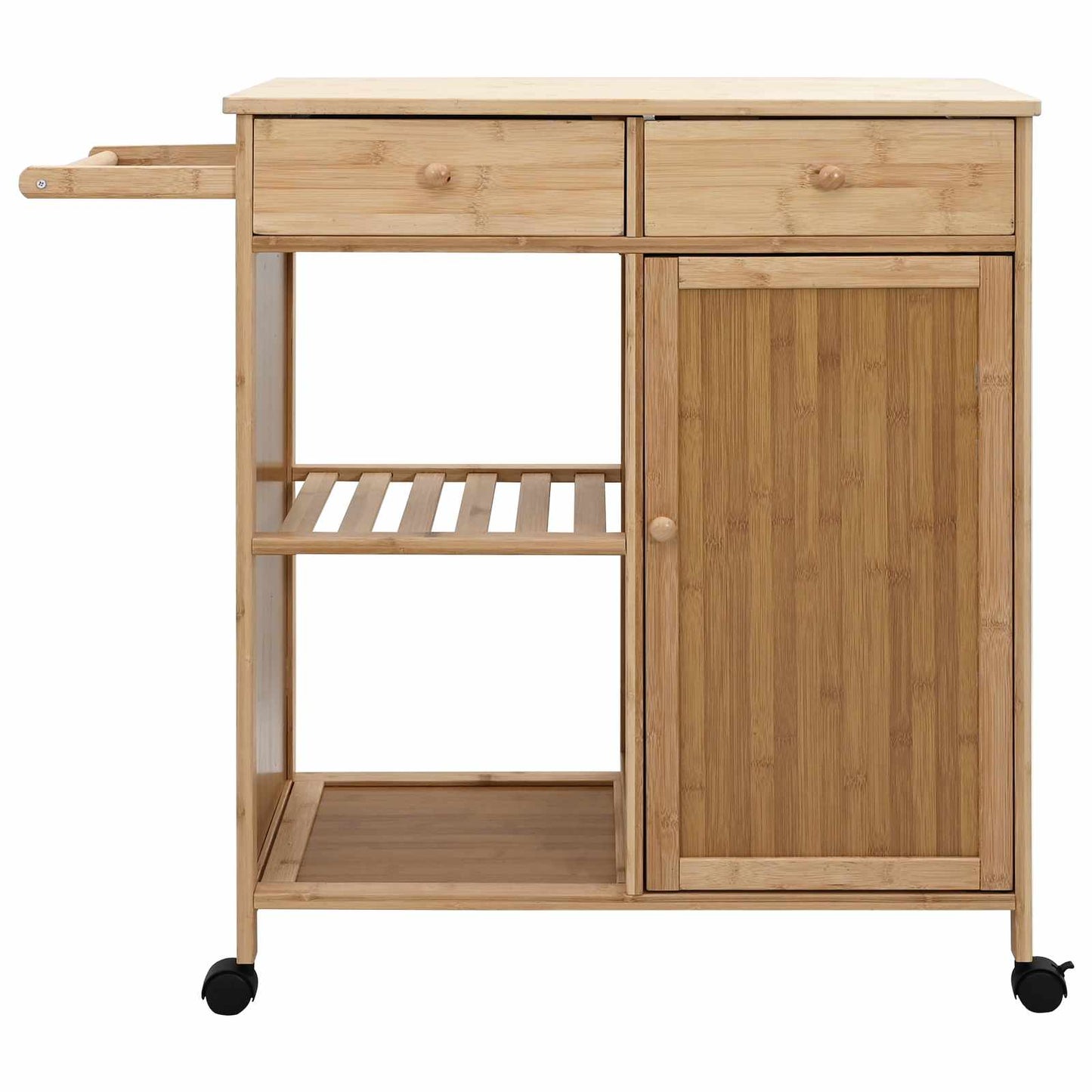 Kjøkkenvogn med hjul Naturlig 90,5 x 36 x 86,5 cm Bambus