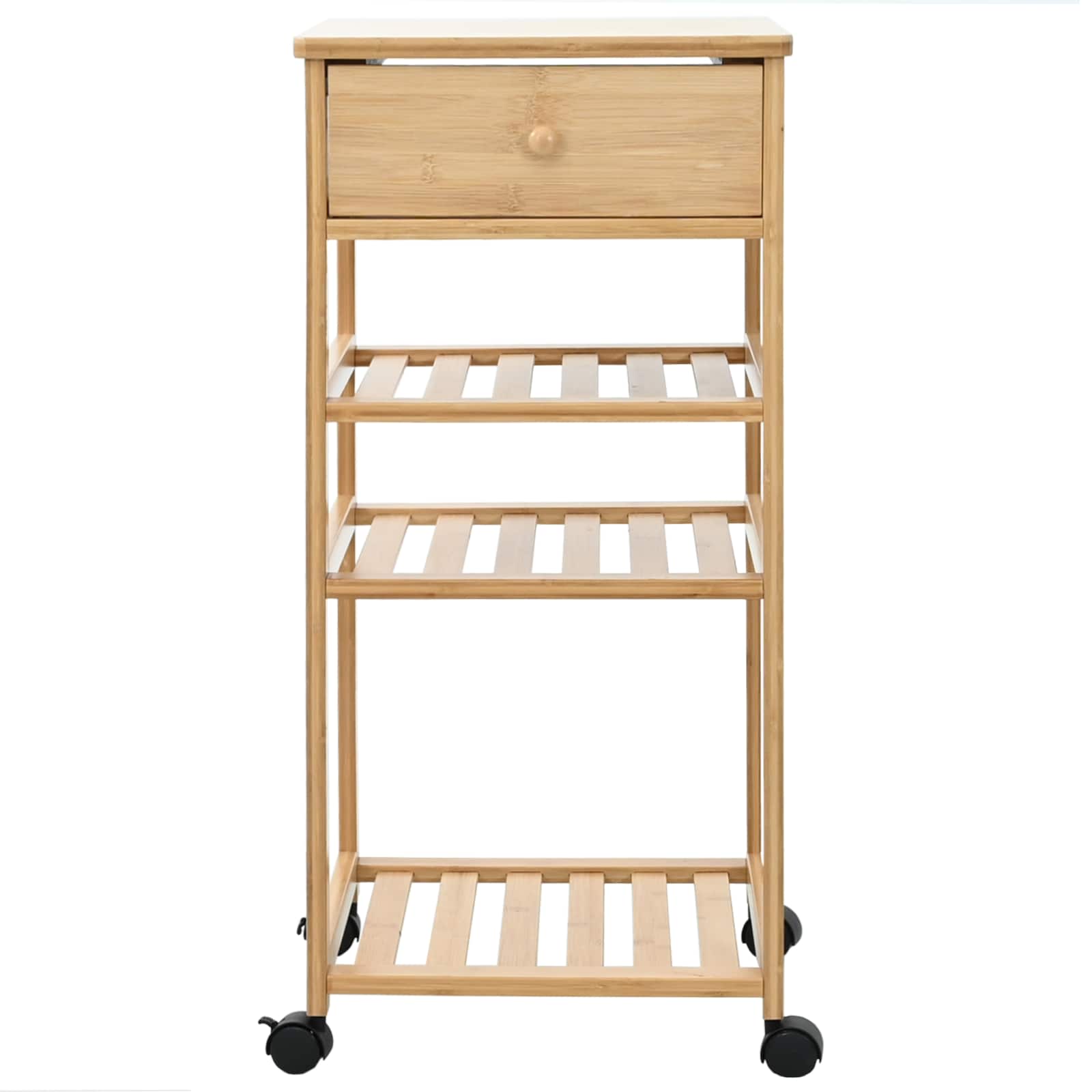 Kjøkkenvogn med hjul Naturlig 37 x 36 x 80 cm Bambus vidaXL