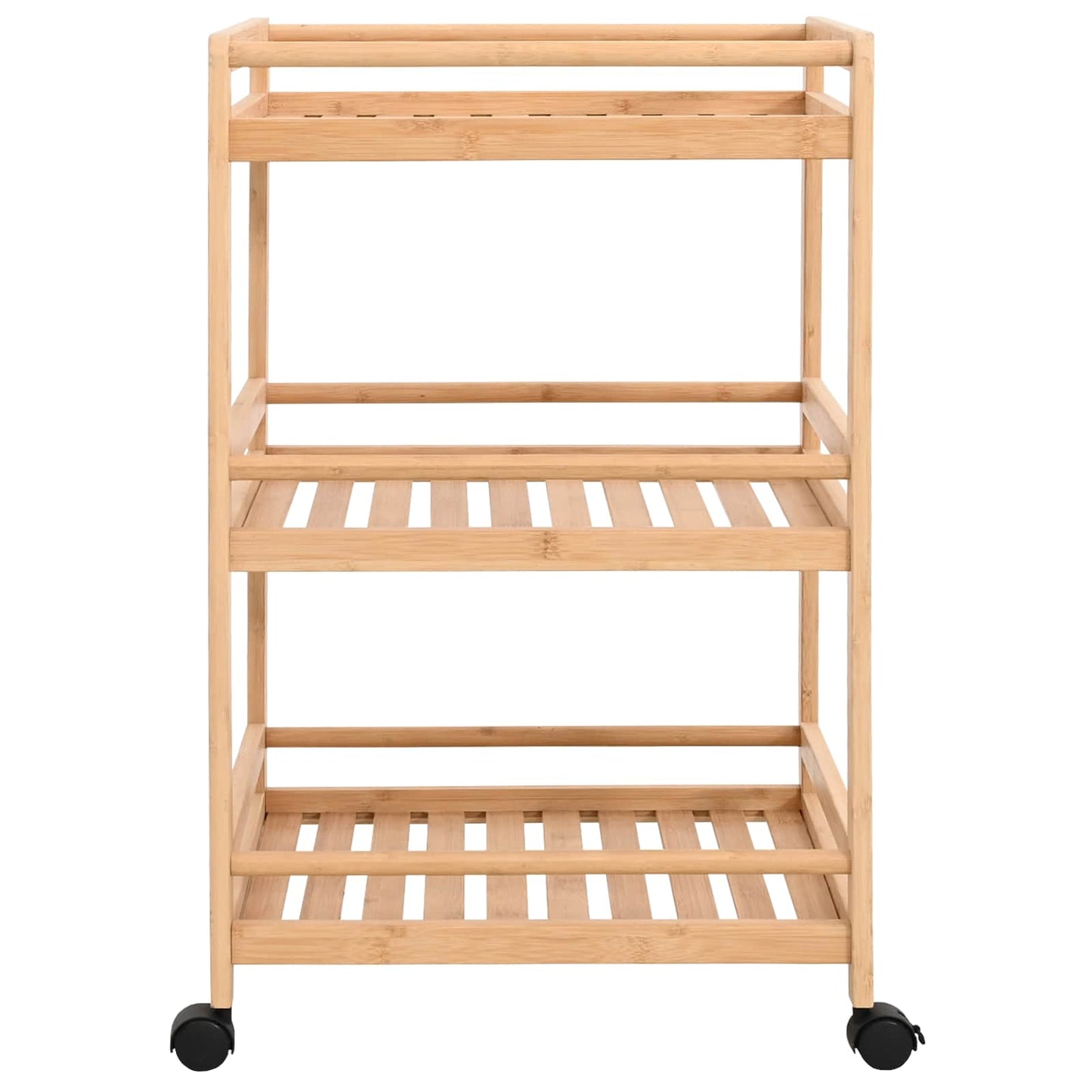 Kjøkkenvogn med hjul Naturlig 46 x 38 x 76 cm Bambus vidaXL