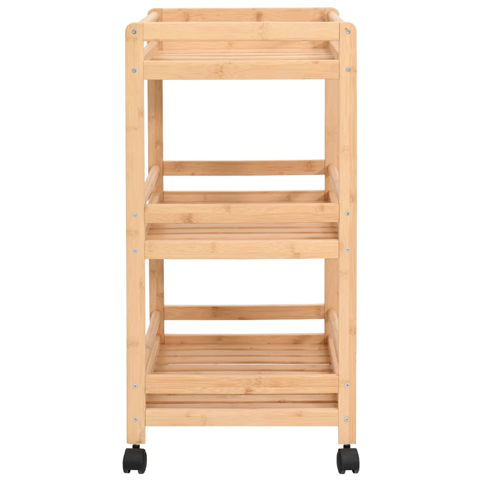 Kjøkkenvogn med hjul Naturlig 46 x 38 x 76 cm Bambus vidaXL