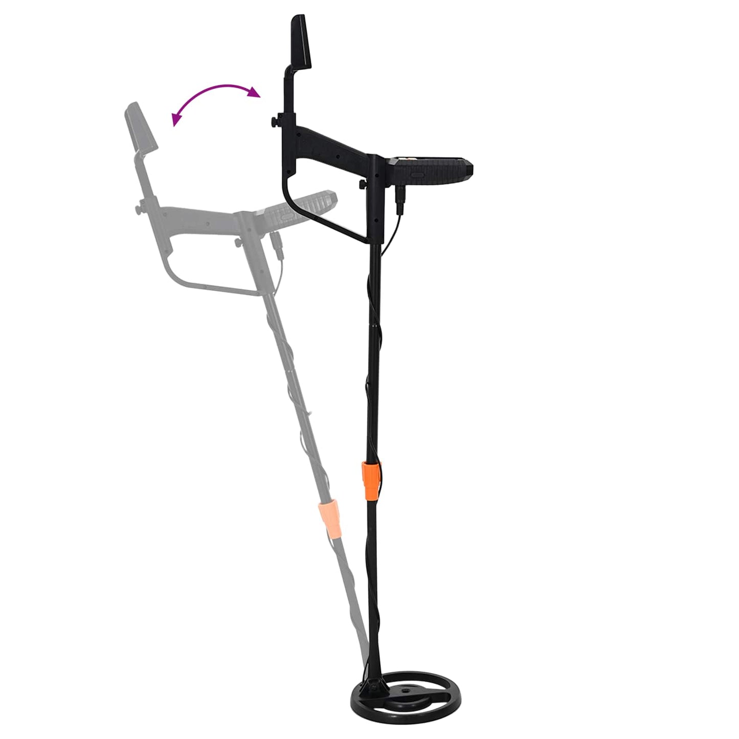 Metallsøker med LCD-skjerm 3 modeller 19 cm spole Svart