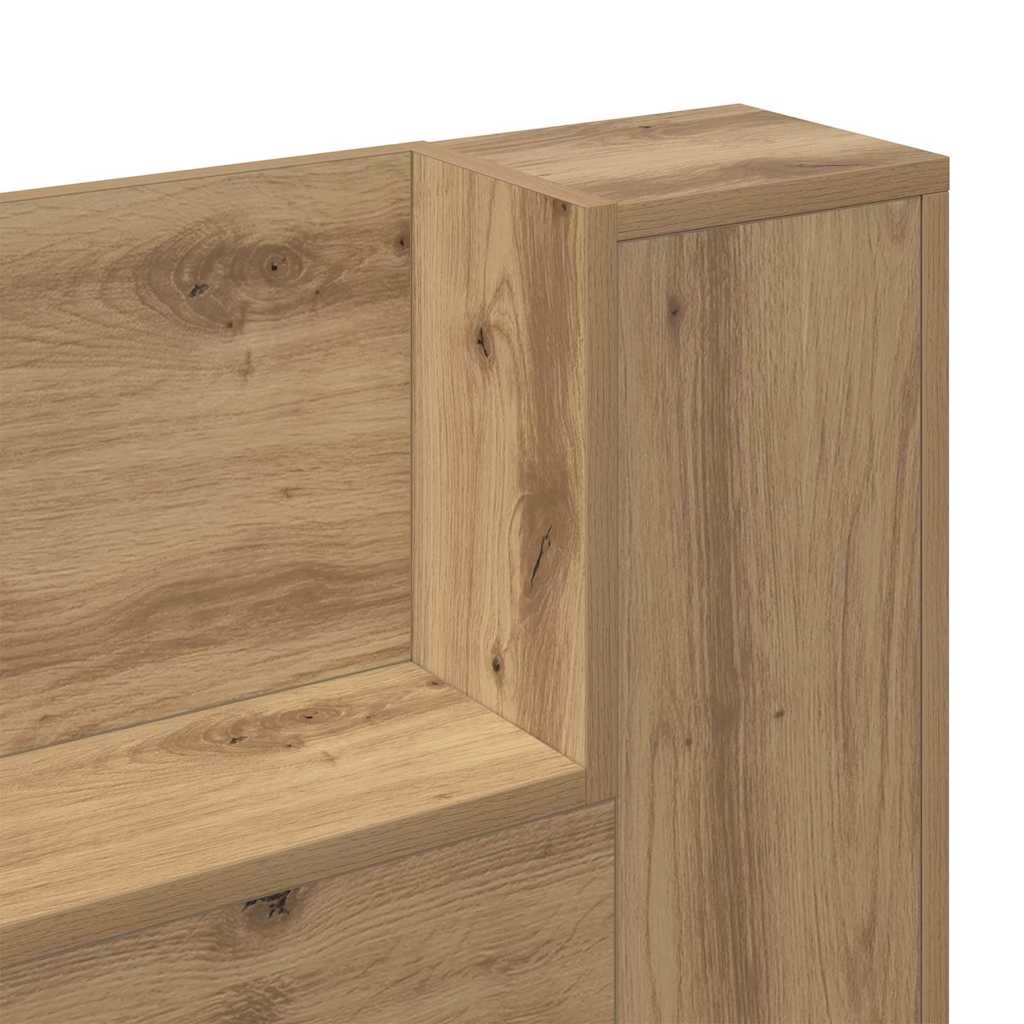 Lagringshodegavl med LED Artisan eik Konstruert tre