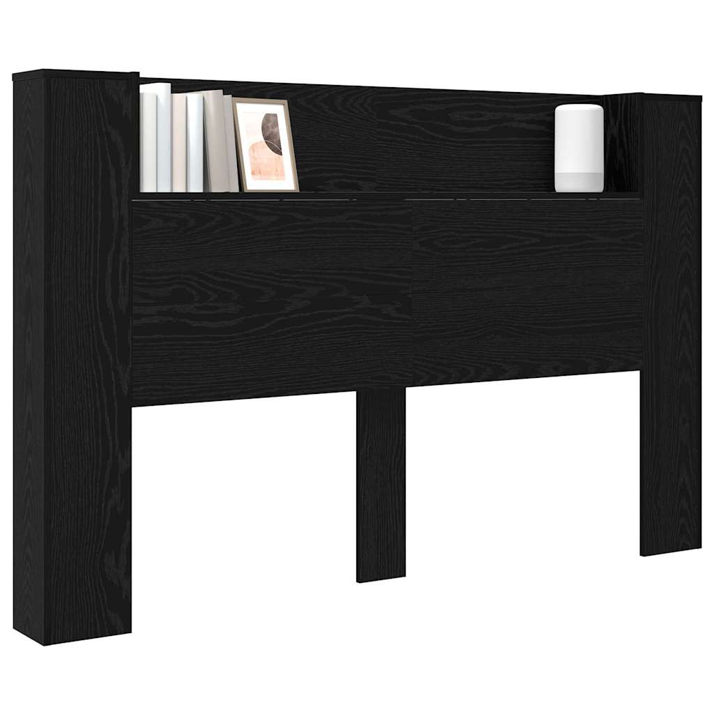 Hodegavl med hylle Svart Eik 160 x 17 x 104,5 cm Konstruert tre