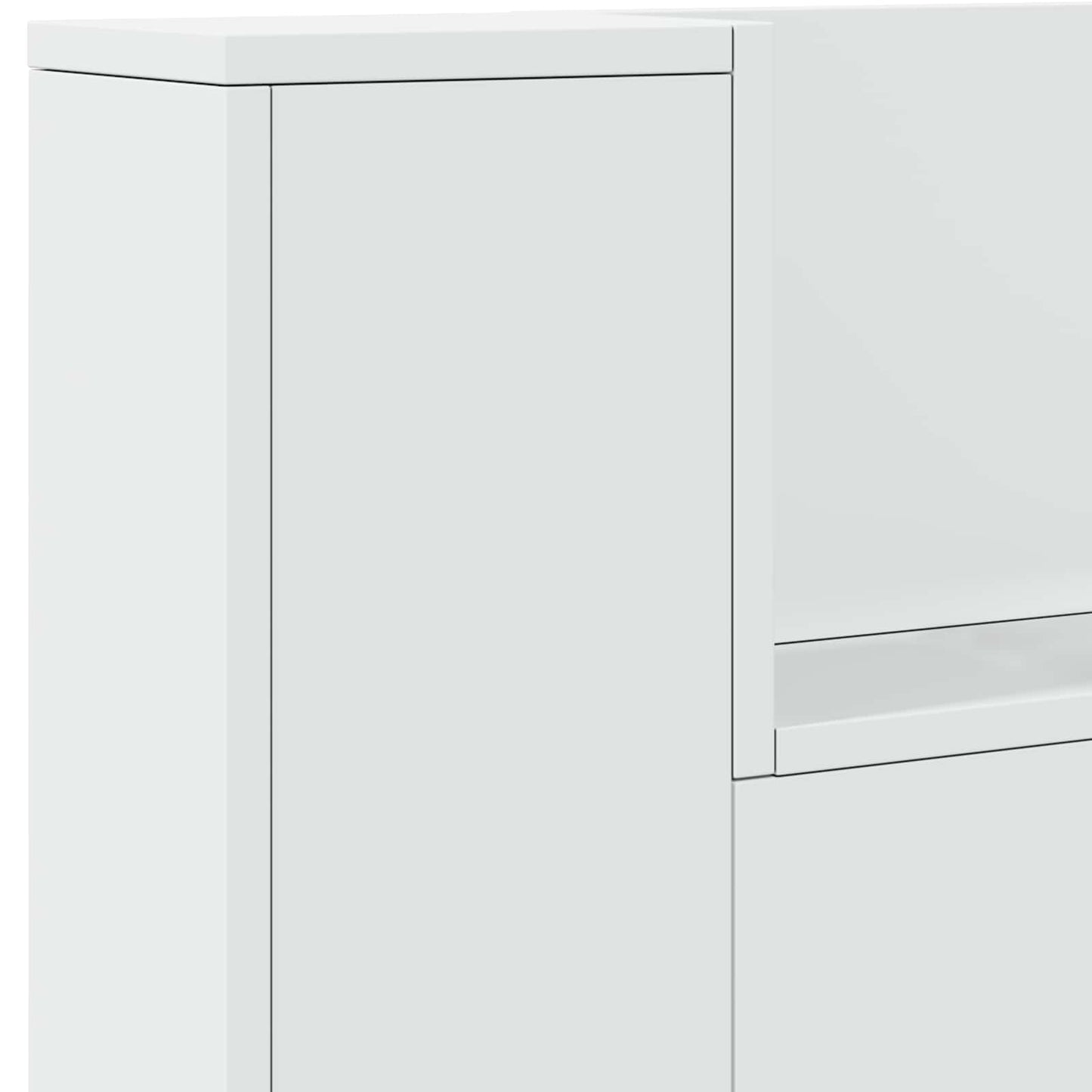 Hodegavl med hylle Hvit 200 x 16,5 x 103,5 cm Konstruert tre