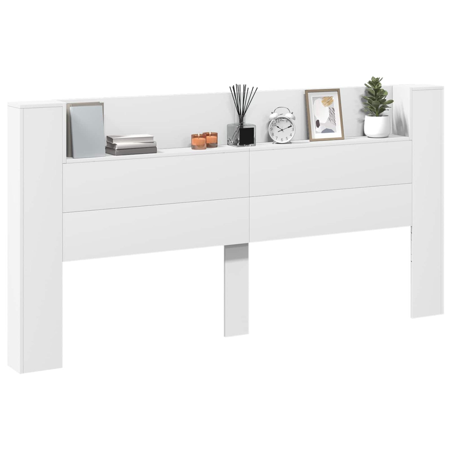 Hodegavl med hylle Hvit 200 x 16,5 x 103,5 cm Konstruert tre