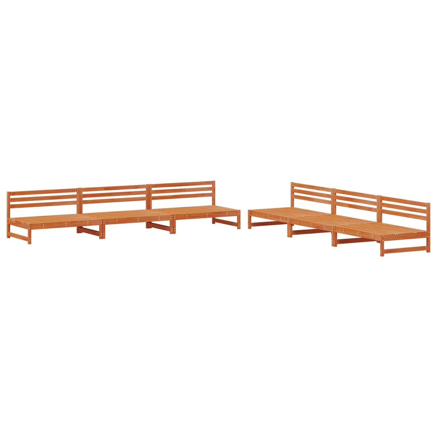 Hage lounge sett 6 pcs VoksBrun Massiv furu