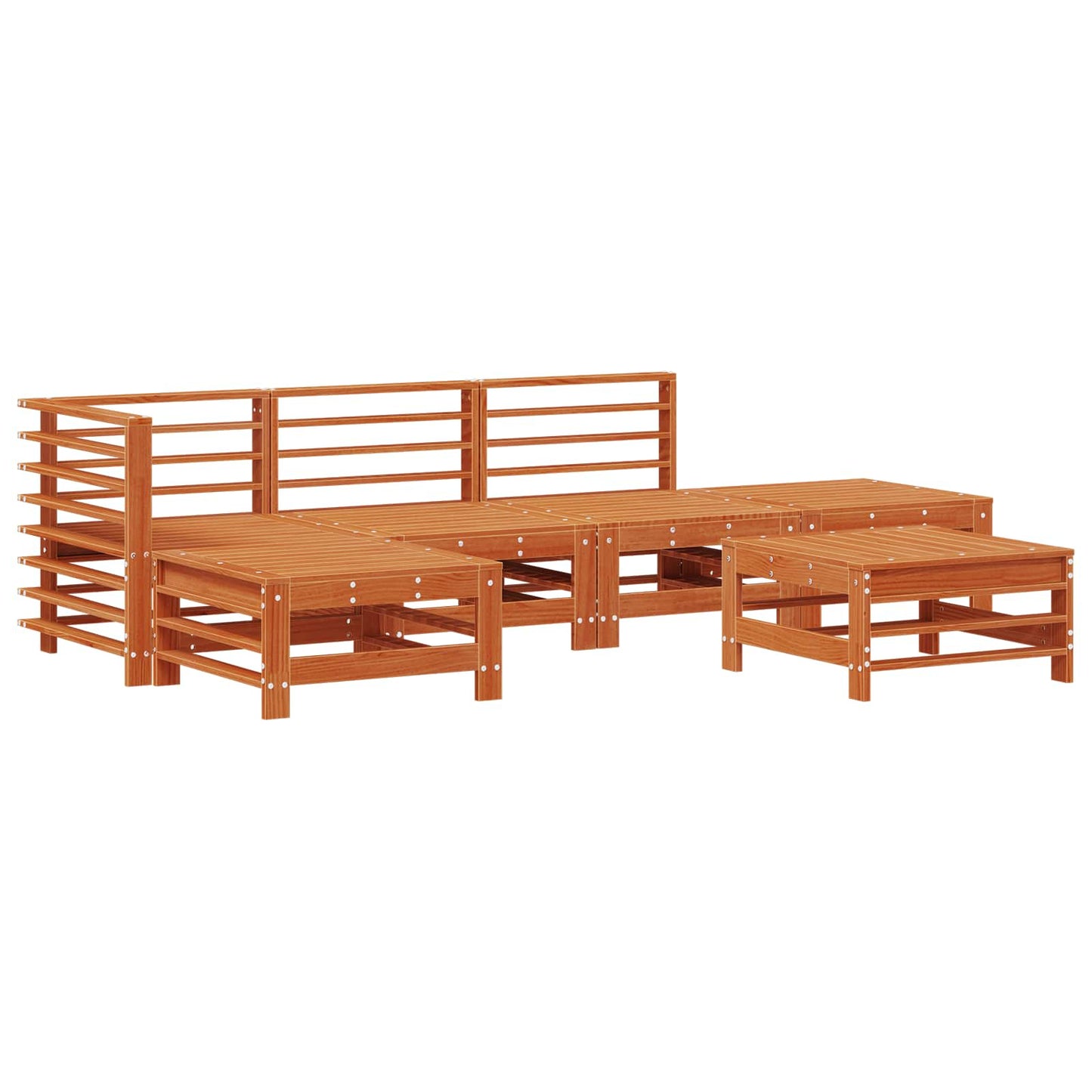 Hage lounge sett 5 pcs VoksBrun Massiv furu vidaXL