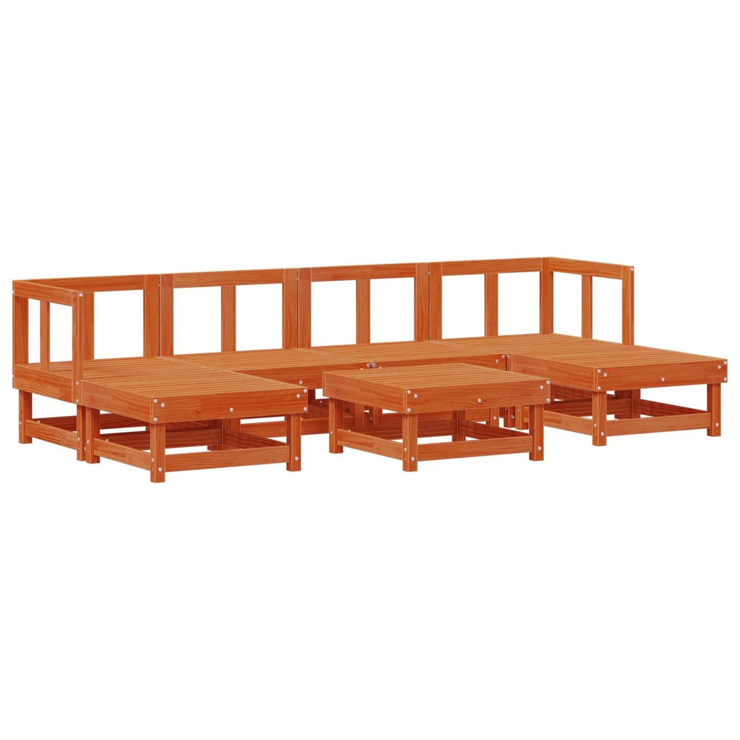 Hage lounge sett 7 pcs VoksBrun Massiv furu